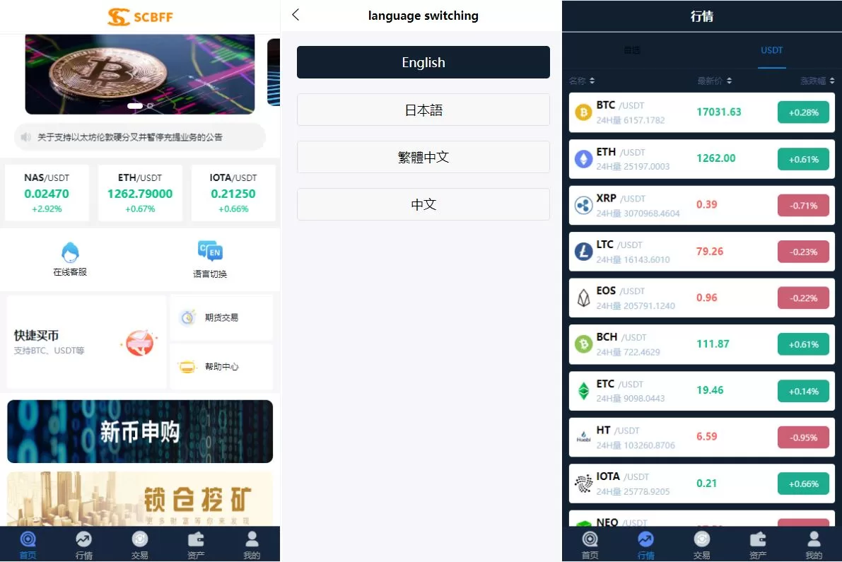 Uinapp完整版秒合约急速交易所/IEO/锁仓挖矿/合约币币交易所源码